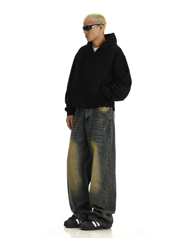 Vaqueros retro verdes ajustables de pierna ancha