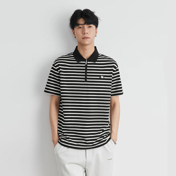 Men's Casual Stylish Korean Striped Polo T-Shirt