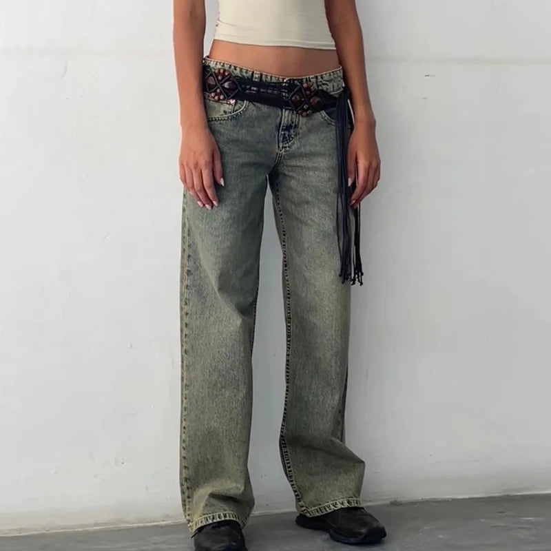 Model wearing the Vintage Vibe Flared Jeans