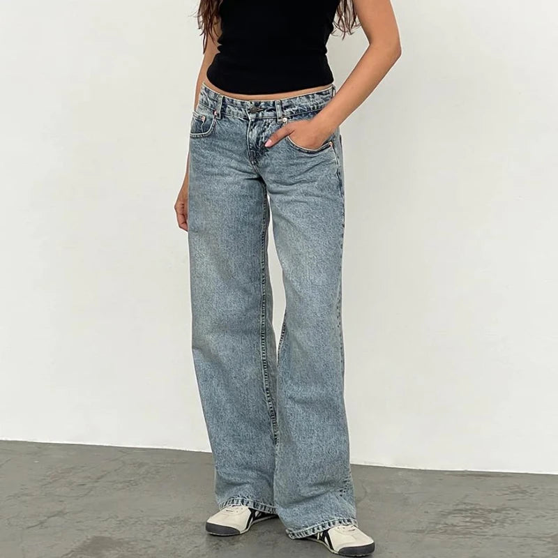 Model wearing the Vintage Vibe Flared Jeans