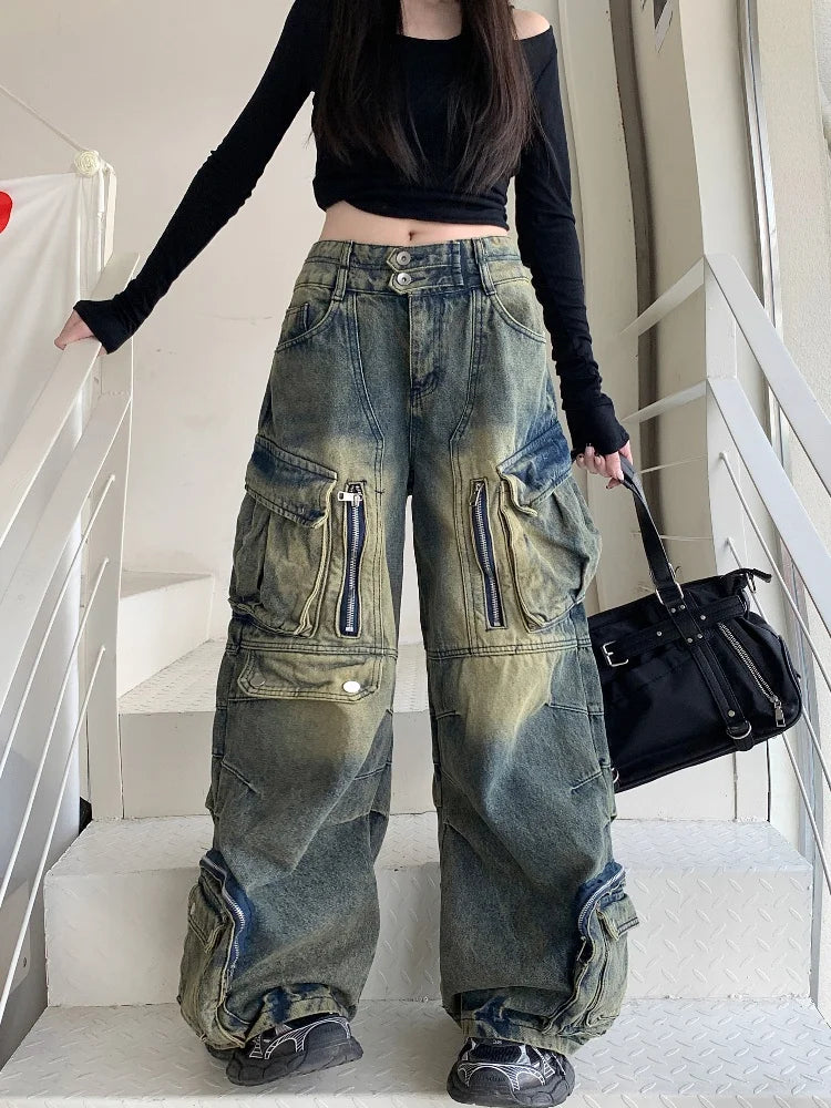 Model wearing the blue All-Terrain Cargo Pants