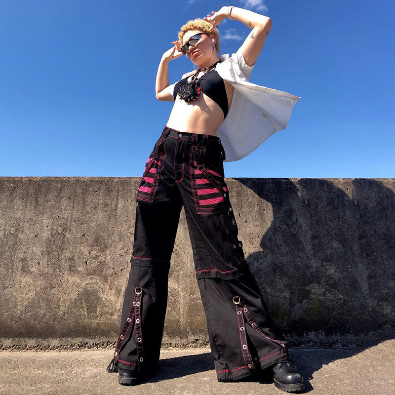 Model wearing the black Gothic Industrial Utility Pants