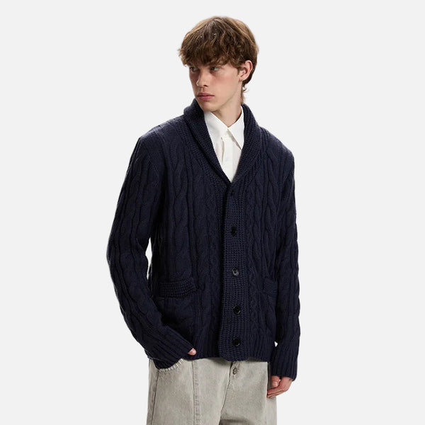 Elegant Textured Solid Color Knitted Cardigan