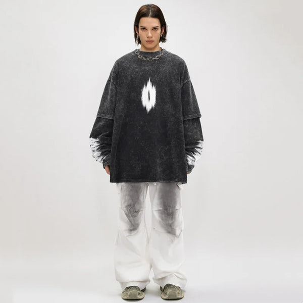 Y2K Vintage Sweatshirt im amerikanischen Distressed-Stil