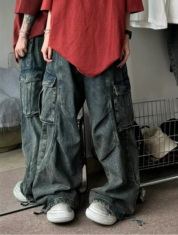 Model wearing the blue Vagabond Utility Pants