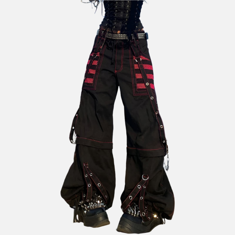 Model wearing the black Gothic Industrial Utility Pants