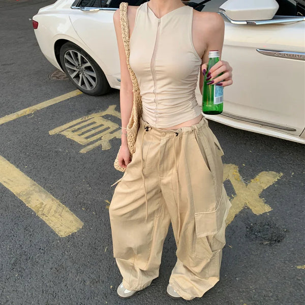 Pantalones cargo holgados con cintura ajustable