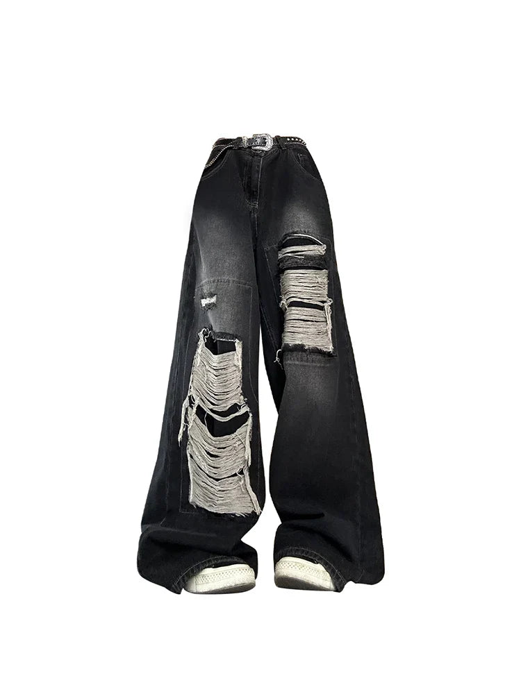 Y2K Gothic Ripped Women's Jeans – DAXUEN