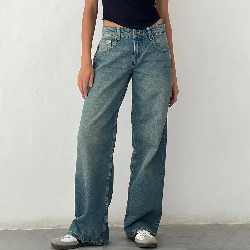 Model wearing the Vintage Vibe Flared Jeans
