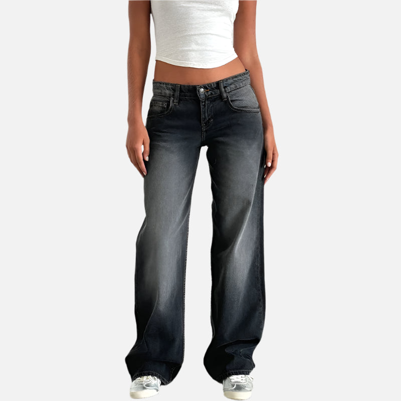 Model wearing the Vintage Vibe Flared Jeans