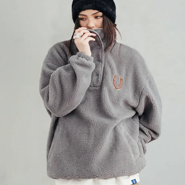 Cozy Polar Fleece Half Placket Sweatshirt