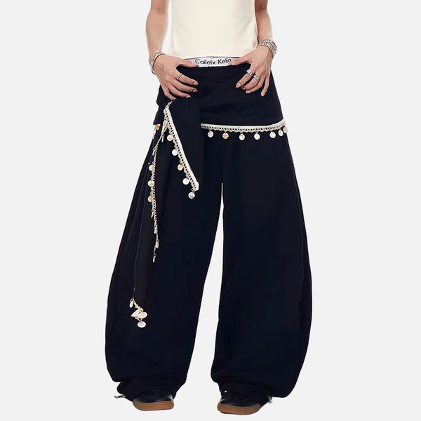 Durable Oversized Cool Print Japanese Style Sweatpants