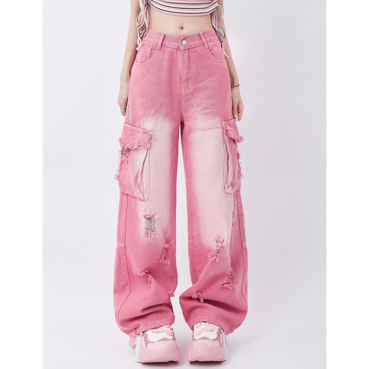 Vintage High Waist Pink Cargo Pants – DAXUEN