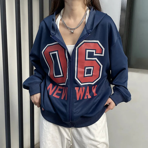 Plüsch-Winter-Sweatshirt mit Vintage-Buchstabendruck