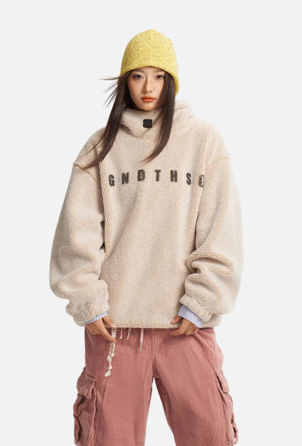 Y2K Cozy Oversized Fleece Faux Fur Hoodie