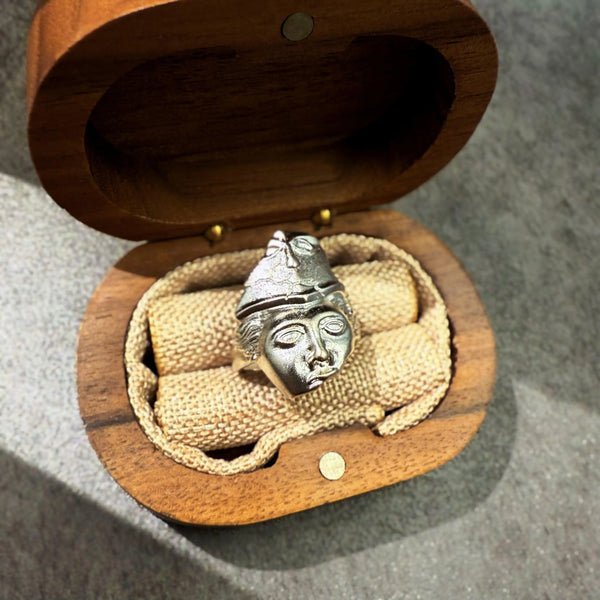 Adjustable Retro Half-Face Mask Ring