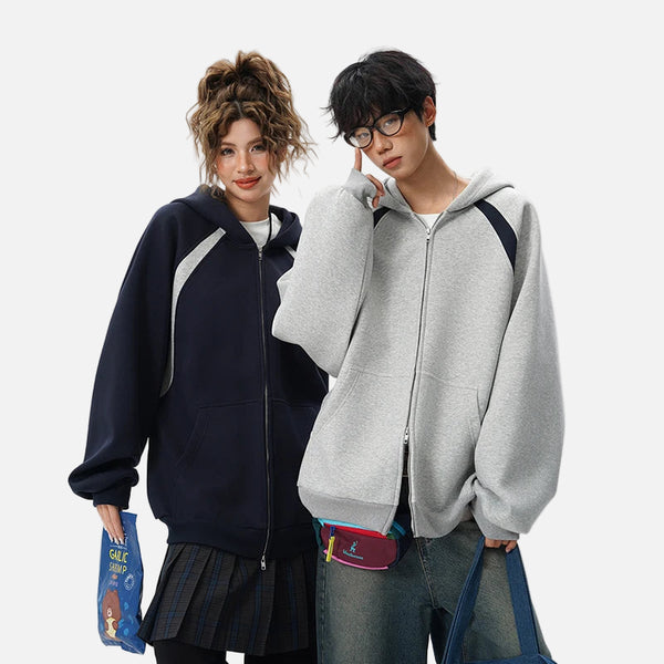 Y2K Minimalist Solid Color Casual Sweatshirt