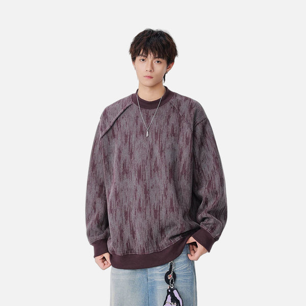 Cozy Textured Raglan Crew Neck Sweatshirt