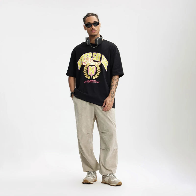 Model wearing the khaki Elastic Waist Cargo Pants