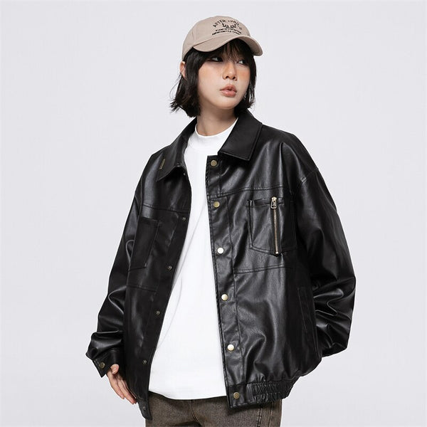 Retro Black Waterproof Leather Jacket