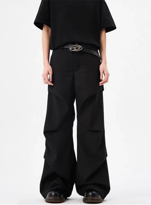 Streetwear Black Oversize Gothic Parachute Dance Pants