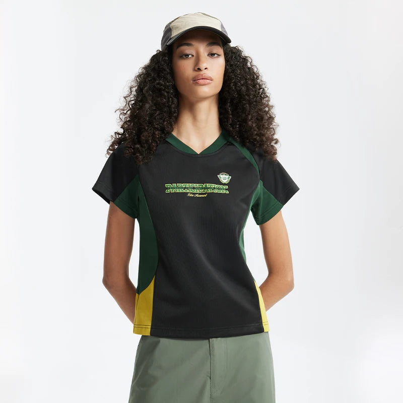 Model wearing the black Y2K Street Style T-Shirt