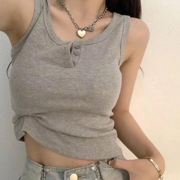 Solid Ribbed Knit Crop Top