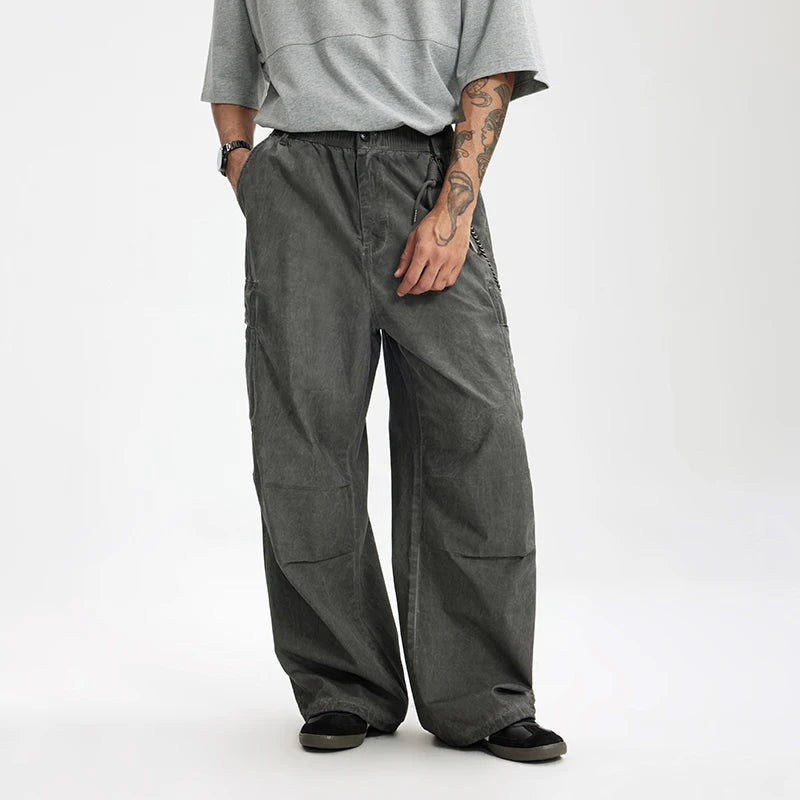 Model wearing the grey Wanderer's Utility Pants