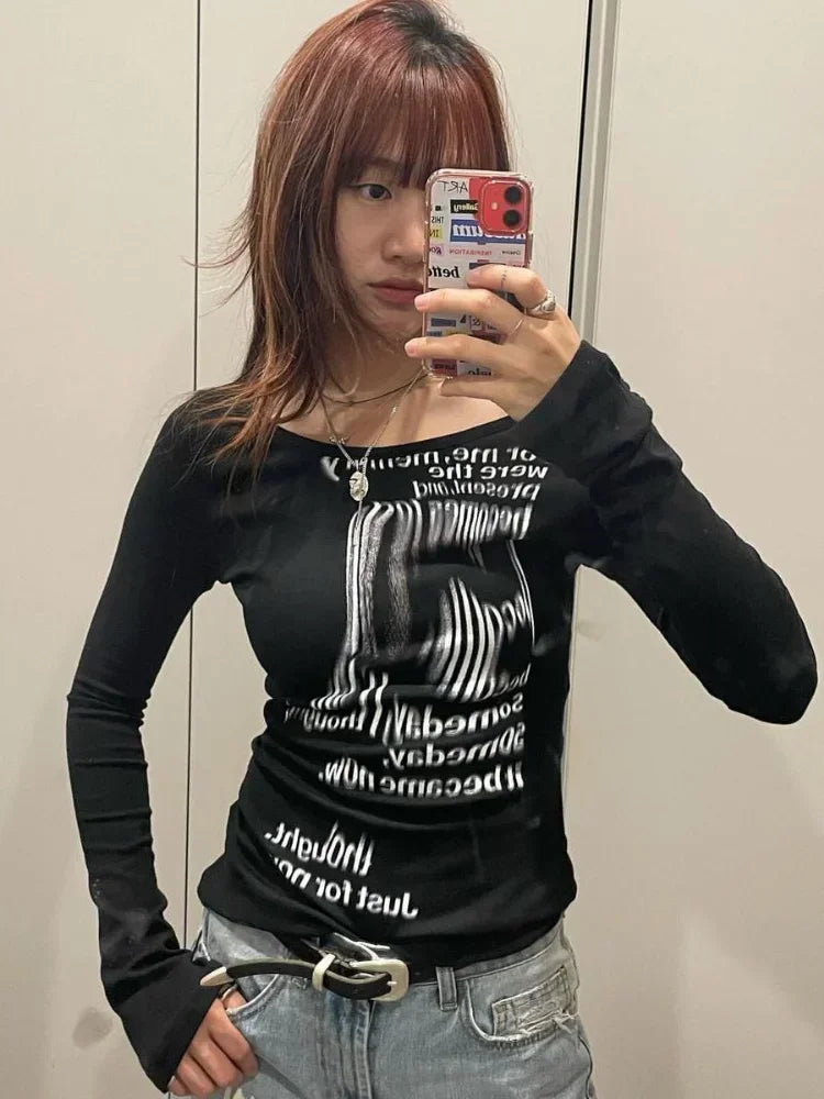 Model wearing the black Infinite Dreams Long-Sleeve T-Shirt