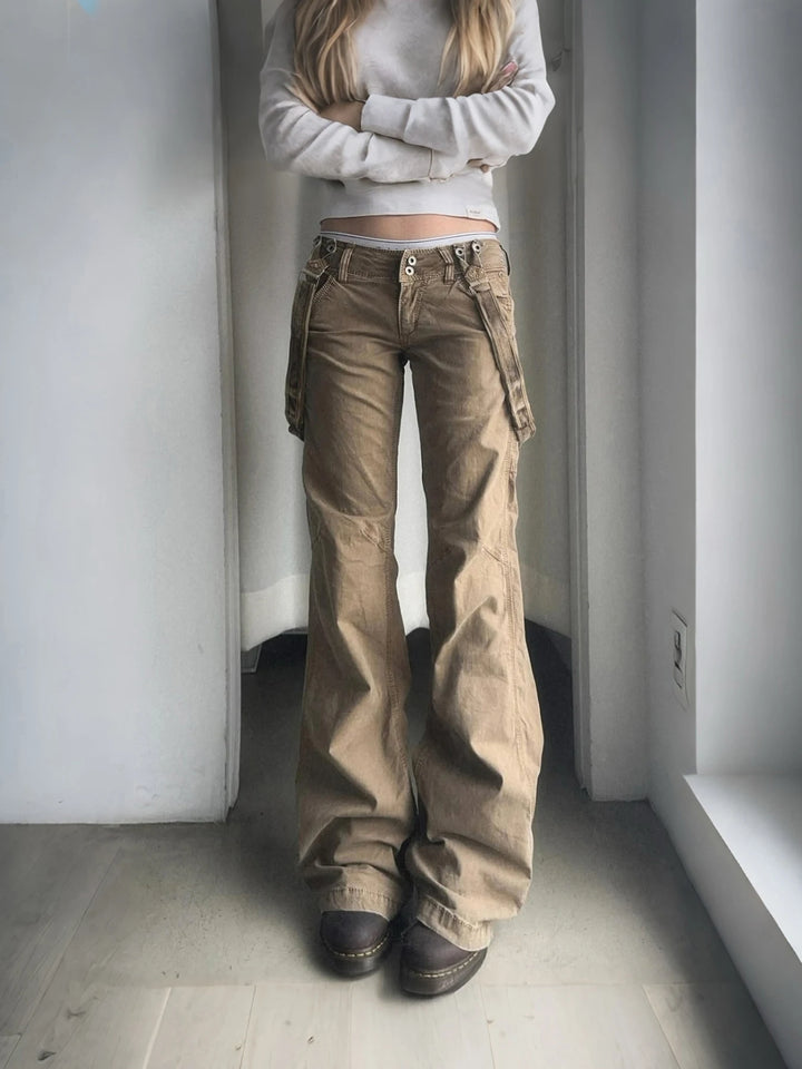 Vintage Grunge Ribbon Patchwork Flared Jeans – DAXUEN