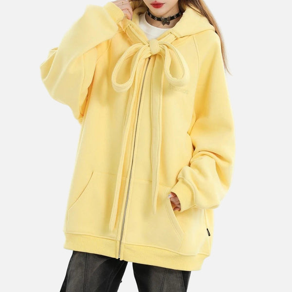 Casual Strap Design Velvet Hooded Sweatshirt