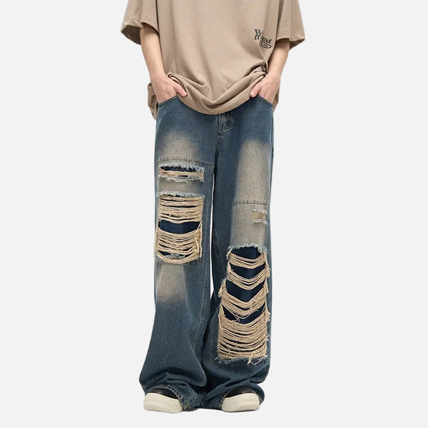 Ripped Streetwear Loose Fit Denim Jeans