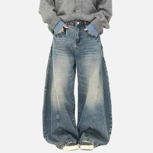 Classic High Waist Wide Leg Denim Jeans