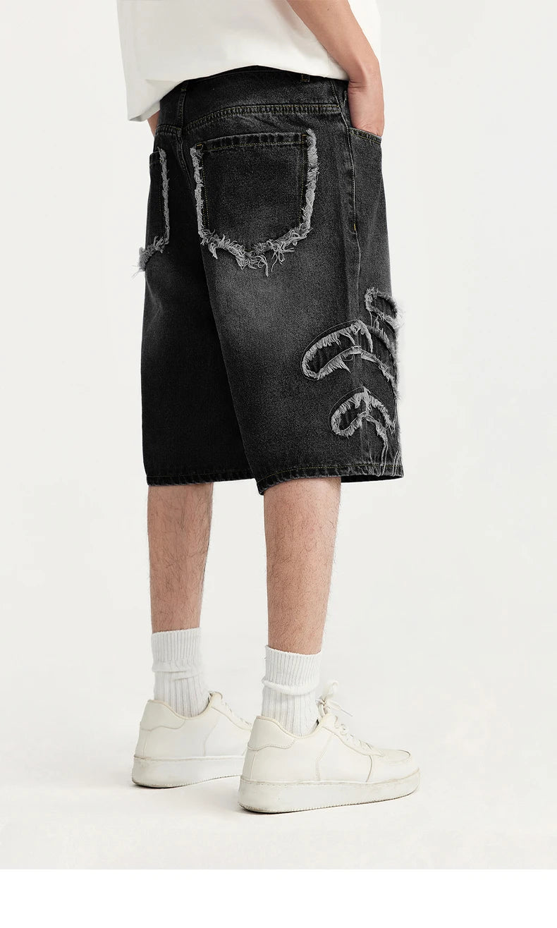 Pathwork Jorts Denim Patchwork Jorts – DAXUEN