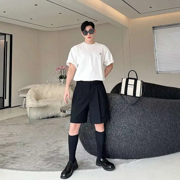 Men Elegant Solid Color Korean Style Short