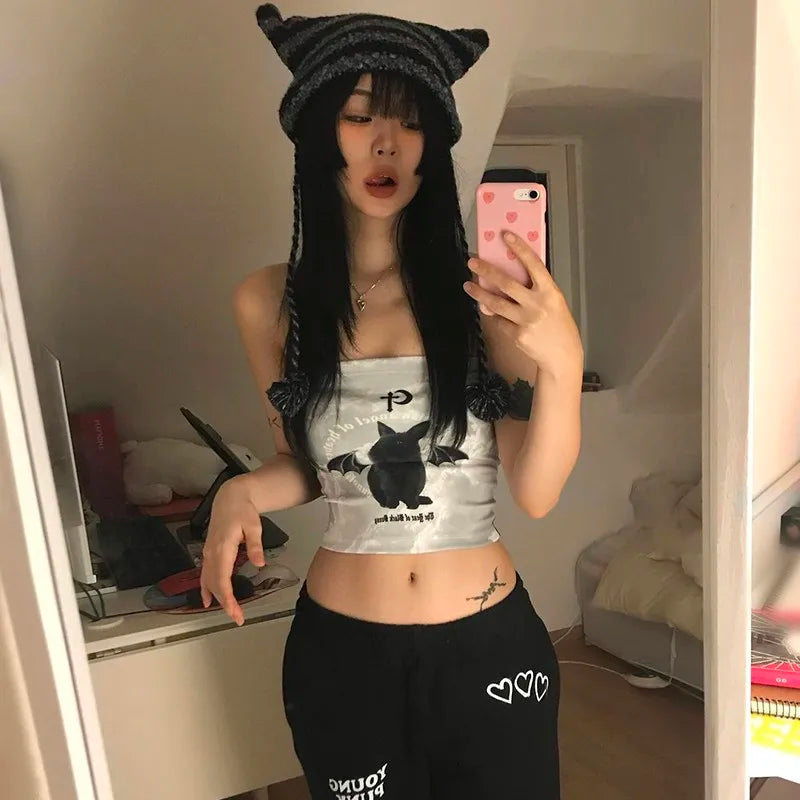 Model wearing the Bunny Core Tube Top