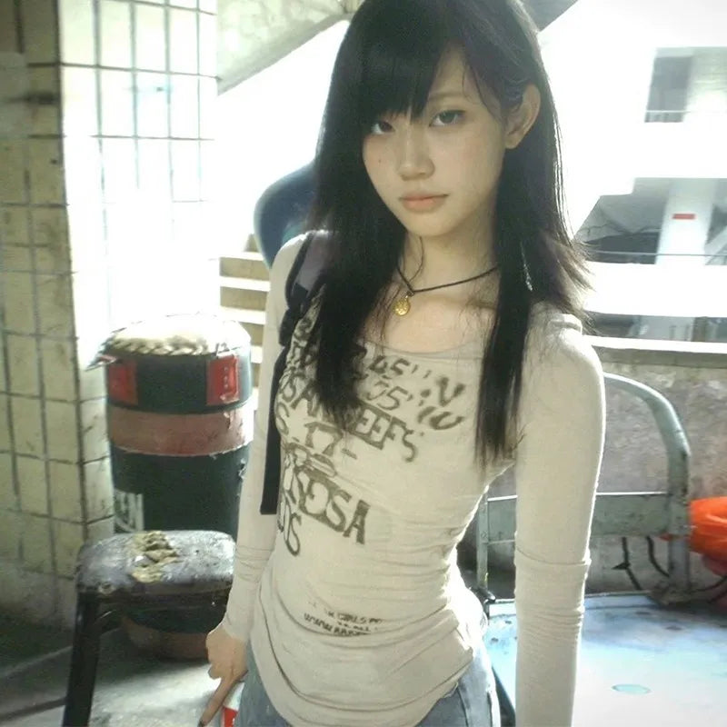 Model wearing the khaki Coordinate Latitude Graphic T-Shirt