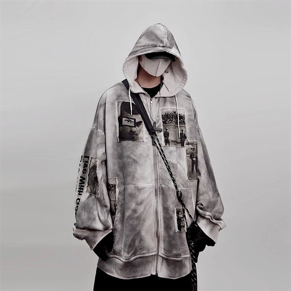 Stylisches und gemütliches Oversize-Kapuzensweatshirt mit Batikmuster