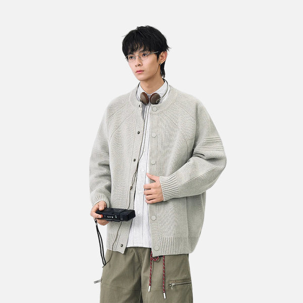 Soft Ribbed Knit Button Front Cardigan