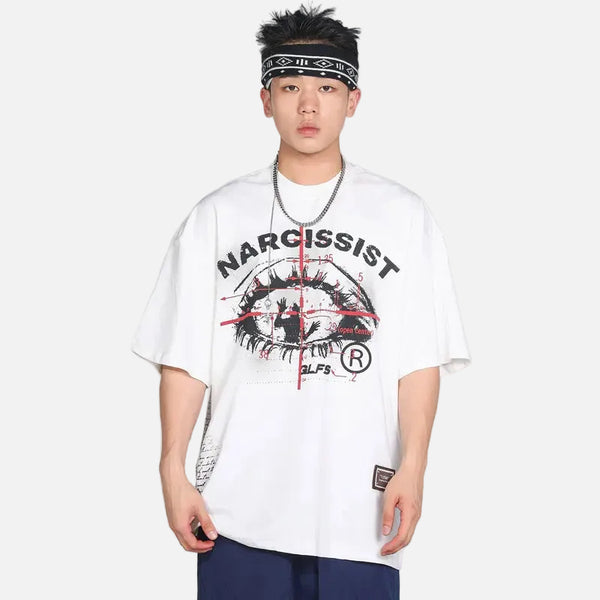 Grunge Eye Cross Graphic Printed T-Shirt