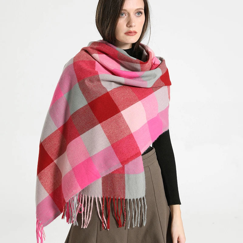 Plaid Foulard Winter Scarves DAXUEN