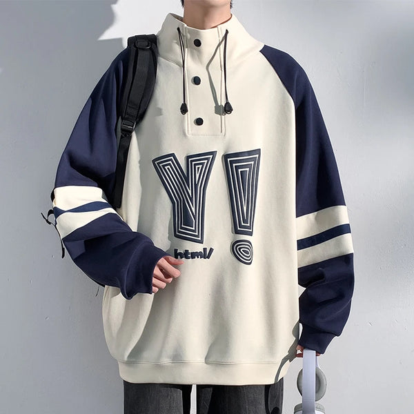 Contrast Color Patchwork Pullover Sweatshirt