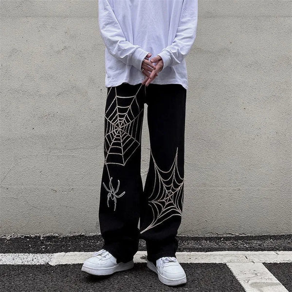 Y2k Spider Web Black Pants – DAXUEN