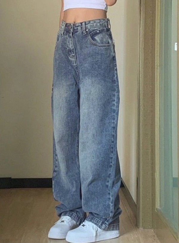 Pantalones vaqueros holgados informales de los años 90 para mujer