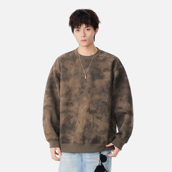 Comfortable Tiedye Crew Neck Sweatshirt