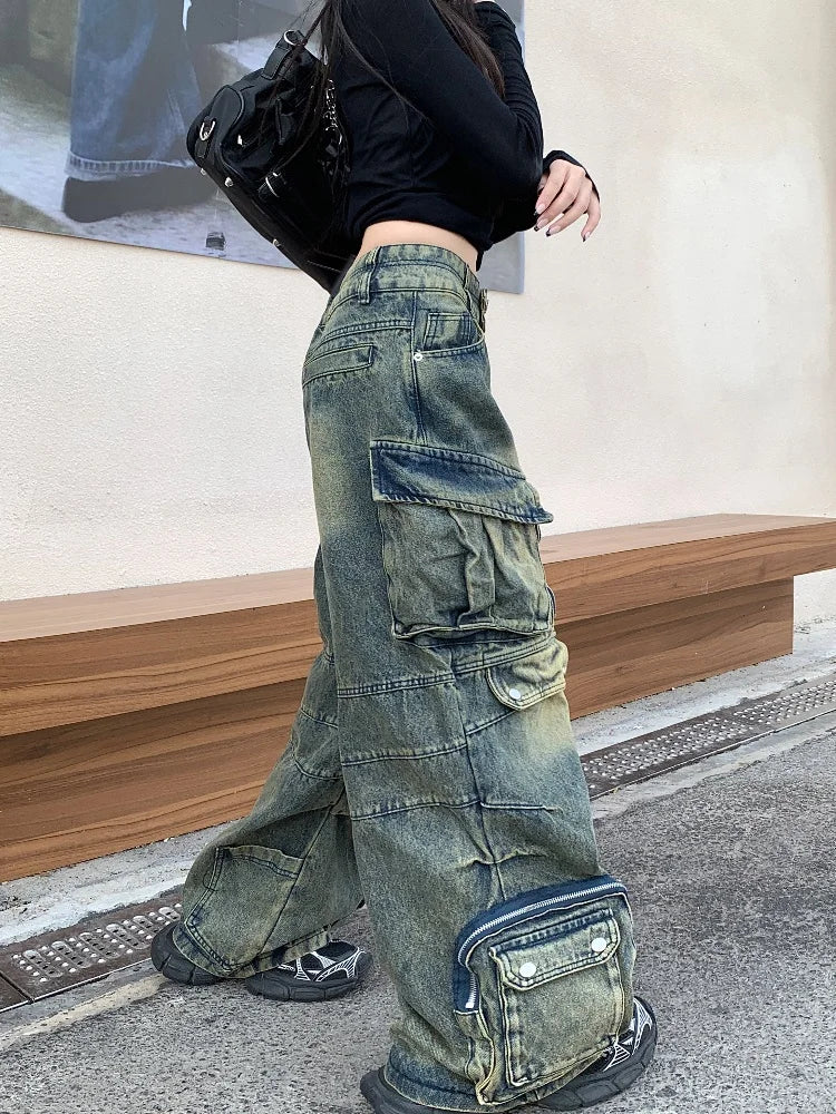 Model wearing the blue All-Terrain Cargo Pants