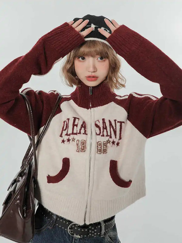 Sweatshirt im amerikanischen Vintage-Stil mit hohem Kragen