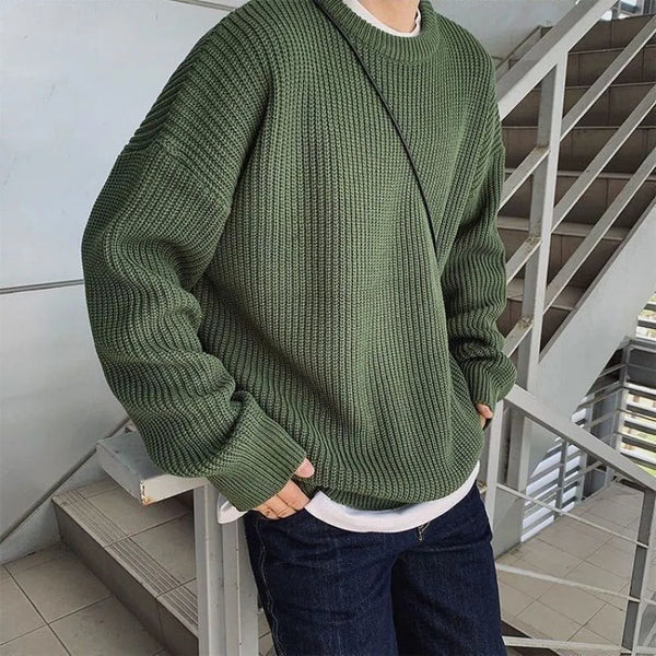 Solid Color Knitted Sweater