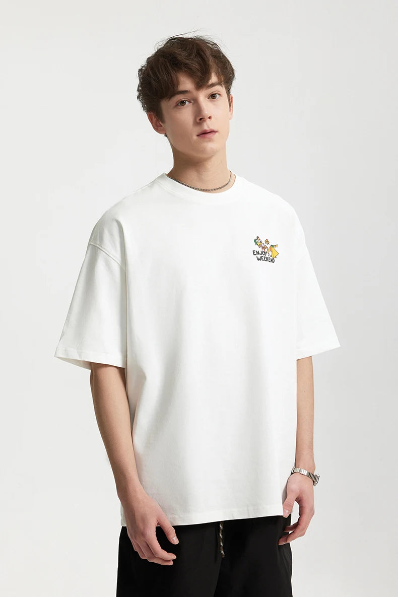 Model wearing the white Iconic Pulse T-Shirt