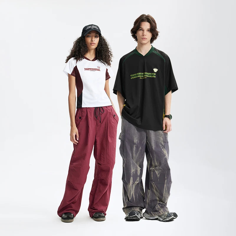 Model wearing the black Y2K Street Style T-Shirt